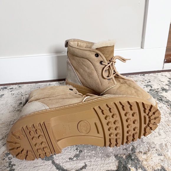 Country Leather Sheepskin Sand Hiker Short Boots Women’s Tan Brown Size 7 Sturdy - Picture 14 of 15